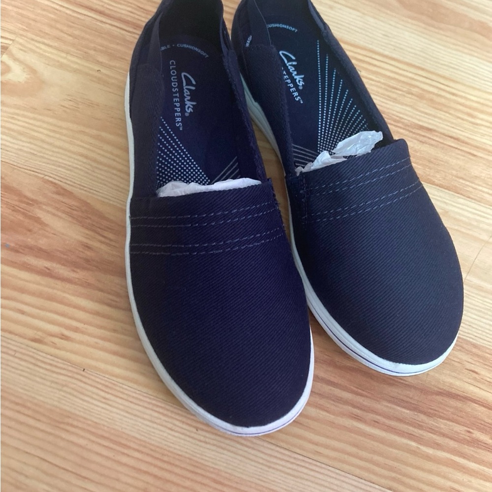 Clarks Navy Slip-On Shoes